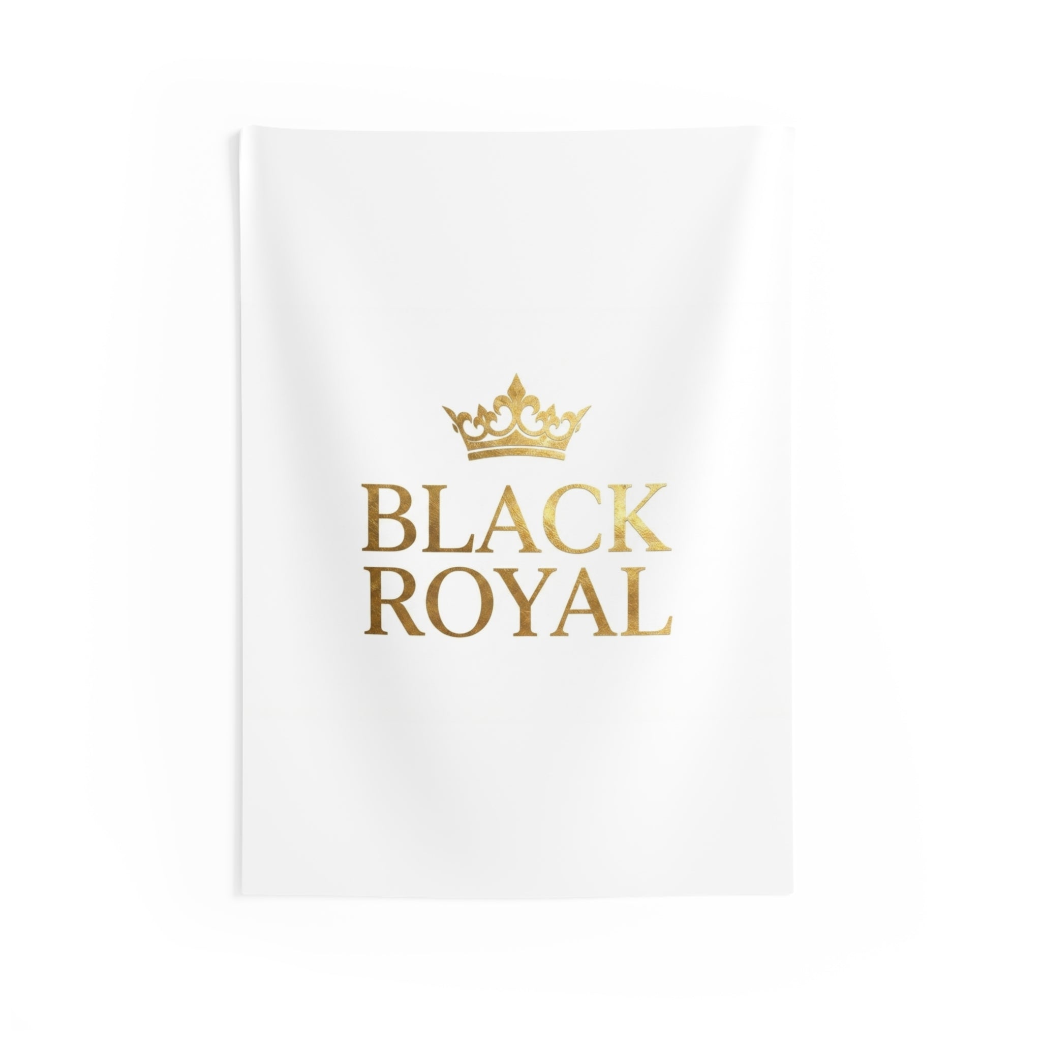 Black Royal Wall Tapestry — Gold Crown Decorative Indoor Tapestry