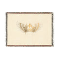 Winged Crown Woven Blanket – Decorative Throw with Angelic Wings Design