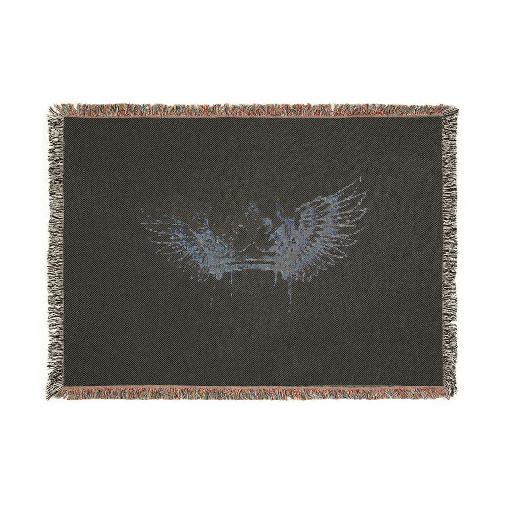 Winged Crown Woven Blanket – Decorative Throw with Angelic Wings Design